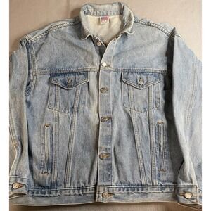 Vintage Sterling Vineyards Napa Valley Denim Jacket Made in USA Light Wash Large
